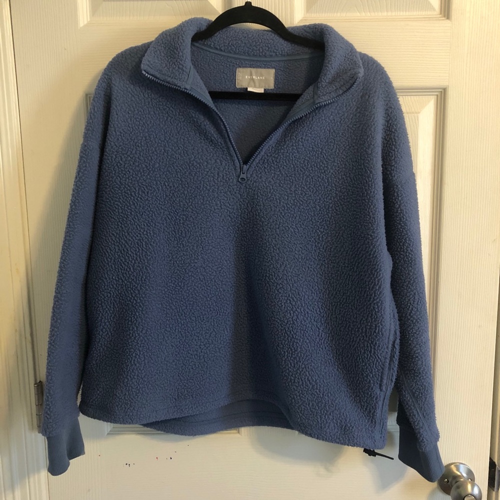 Blue Everlane Half Zip Sweatshirt